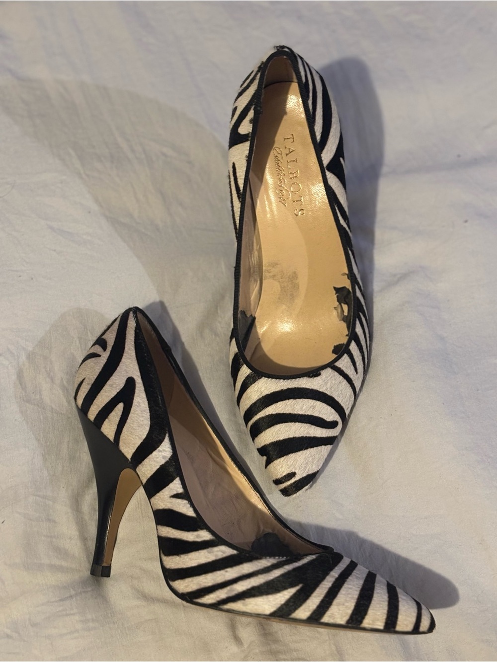 Talbots Zebra-Print Pointed Toe Stiletto Heels